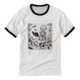 Reading Time At Last Book Lover Introvert Skeleton Reading Unisex Cotton Ringer T-Shirt