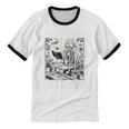 Reading Time At Last Book Lover Introvert Skeleton Reading Unisex Cotton Ringer T-Shirt