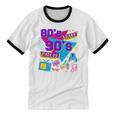 Retro 1980s 80's Baby 1990s 90's Made Me Nostalgia Birthday Premium Tri-Blend Unisex Cotton Ringer T-Shirt