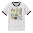 Retro 80s Nostalgia 1980s Throwback Party Costume Unisex Cotton Ringer T-Shirt