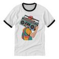 Retro 90s Boombox Nostalgia Party For Music Lovers Men Women Unisex Cotton Ringer T-Shirt