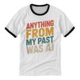 Retro AI Nostalgia Quote Distressed Vintage Unisex Cotton Ringer T-Shirt