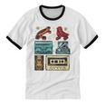 Retro Cassette 70s 80s 90s Music Vintage Party Nostalgia Unisex Cotton Ringer T-Shirt
