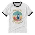 Retro Cassette Player Never Forget Nostalgia Vintage Unisex Cotton Ringer T-Shirt