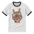 Retro Cassette Tape For 80s & 90s Nostalgia Unisex Cotton Ringer T-Shirt