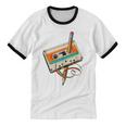 Retro Cassette Tape & Pencil Rewind Nostalgia Party 80s 90s Unisex Cotton Ringer T-Shirt Retro Cassette Tape & Pencil Rewind Nostalgia Party 80s 90s Unisex Cotton Ringer T-Shirt
