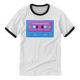 Retro Cassette Tape Tee 90s Nostalgia Aesthetic Unisex Cotton Ringer T-Shirt