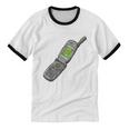 Retro Dumb Flip Phone Vintage 90s Y2K Tech Nostalgia Unisex Cotton Ringer T-Shirt