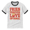 Retro Fast Food Nostalgia Vintage Diner Fries Shakes Burgers Unisex Cotton Ringer T-Shirt