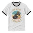 Retro Grammophone Never Forget Nostalgia Vintage Unisex Cotton Ringer T-Shirt