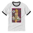 Retro Pop Art Vintage Style Blonde Psychedelic 50s Nostalgia Unisex Cotton Ringer T-Shirt Retro Pop Art Vintage Style Blonde Psychedelic 50s Nostalgia Unisex Cotton Ringer T-Shirt