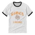 I Like Rhinos And Maybe 3 People Introvert Animal Unisex Cotton Ringer T-Shirt