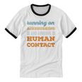 Running On Airbrushing Social Introvert Humor Vintage Unisex Cotton Ringer T-Shirt Running On Airbrushing Social Introvert Humor Vintage Unisex Cotton Ringer T-Shirt