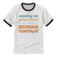 Running On Airbrushing Social Introvert Humor Vintage Unisex Cotton Ringer T-Shirt