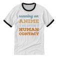Running On Anime Social Introvert Humor Vintage Unisex Cotton Ringer T-Shirt Running On Anime Social Introvert Humor Vintage Unisex Cotton Ringer T-Shirt