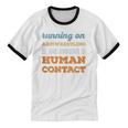 Running On Armwrestling Social Introvert Humor Vintage Unisex Cotton Ringer T-Shirt