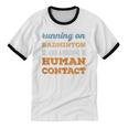 Running On Badminton Social Introvert Humor Vintage Unisex Cotton Ringer T-Shirt Running On Badminton Social Introvert Humor Vintage Unisex Cotton Ringer T-Shirt