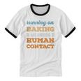 Running On Baking Social Introvert Humor Vintage Unisex Cotton Ringer T-Shirt Running On Baking Social Introvert Humor Vintage Unisex Cotton Ringer T-Shirt