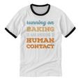 Running On Baking Social Introvert Humor Vintage Unisex Cotton Ringer T-Shirt Running On Baking Social Introvert Humor Vintage Unisex Cotton Ringer T-Shirt