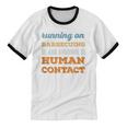 Running On Barbecuing Social Introvert Humor Vintage Unisex Cotton Ringer T-Shirt