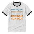 Running On Cards Making Social Introvert Humor Vintage Unisex Cotton Ringer T-Shirt Running On Cards Making Social Introvert Humor Vintage Unisex Cotton Ringer T-Shirt