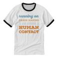 Running On Cards Making Social Introvert Humor Vintage Unisex Cotton Ringer T-Shirt