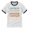 Running On Cartography Social Introvert Humor Vintage Unisex Cotton Ringer T-Shirt