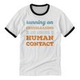 Running On Cheerleading Social Introvert Humor Vintage Unisex Cotton Ringer T-Shirt