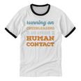 Running On Cheerleading Social Introvert Humor Vintage Unisex Cotton Ringer T-Shirt