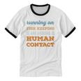 Running On Fish Keeping Social Introvert Humor Vintage Unisex Cotton Ringer T-Shirt