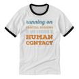 Running On Fractal Burning Social Introvert Humor Vintage Unisex Cotton Ringer T-Shirt Running On Fractal Burning Social Introvert Humor Vintage Unisex Cotton Ringer T-Shirt