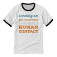 Running On Oil Painting Social Introvert Humor Vintage Unisex Cotton Ringer T-Shirt