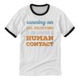 Running On Oil Painting Social Introvert Humor Vintage Unisex Cotton Ringer T-Shirt