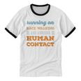 Running On Race Walking Social Introvert Humor Vintage Unisex Cotton Ringer T-Shirt