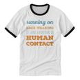 Running On Race Walking Social Introvert Humor Vintage Unisex Cotton Ringer T-Shirt