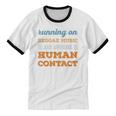 Running On Reggae Music Social Introvert Humor Vintage Unisex Cotton Ringer T-Shirt