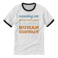 Running On Storytelling Social Introvert Humor Vintage Unisex Cotton Ringer T-Shirt
