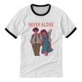 Running Together Always Connected Anime Nostalgia Message Unisex Cotton Ringer T-Shirt