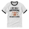 Sarcasm Cat Sarcastic Introvert Antisocial Cat Lover Unisex Cotton Ringer T-Shirt