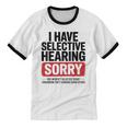 Sarcastic Sayings Introvert I Have Selective Hearing Unisex Cotton Ringer T-Shirt