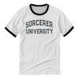 Silly Anti Social SORCERER UNIVERSITY Introvert Stay Away Unisex Cotton Ringer T-Shirt