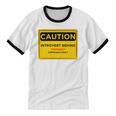 A Simple Yellow Warning Sign For Introvert Unisex Cotton Ringer T-Shirt A Simple Yellow Warning Sign For Introvert Unisex Cotton Ringer T-Shirt