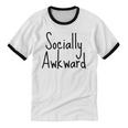 Socially Awkward Introvert Anxious Social Awkwardness Unisex Cotton Ringer T-Shirt Socially Awkward Introvert Anxious Social Awkwardness Unisex Cotton Ringer T-Shirt