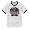 Sock Hop 50s Classic Car Nostalgia 1950s Greaser Unisex Cotton Ringer T-Shirt
