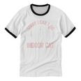 Sorry I Can't Go I'm An Indoor Cat Lazy Humor Introvert Cat Unisex Cotton Ringer T-Shirt Sorry I Can't Go I'm An Indoor Cat Lazy Humor Introvert Cat Unisex Cotton Ringer T-Shirt