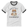 Sorry I Can't Indoor Cat Top For Introvert With Coffee Book Unisex Cotton Ringer T-Shirt Sorry I Can't Indoor Cat Top For Introvert With Coffee Book Unisex Cotton Ringer T-Shirt