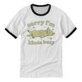 Sorry I'm Kinda Busy Lazy Cat Sarcastic Sayings Introvert Men Women Unisex Cotton Ringer T-Shirt Sorry I'm Kinda Busy Lazy Cat Sarcastic Sayings Introvert Men Women Unisex Cotton Ringer T-Shirt