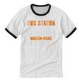 This Station Wagon Runs On Nostalgia Wagon Unisex Cotton Ringer T-Shirt