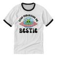 Stop Perceiving Me Bestie Alien Neurodivergent Introvert Unisex Cotton Ringer T-Shirt