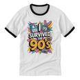 I Survived The 90s – Cute Retro Cartoon Nostalgia Unisex Cotton Ringer T-Shirt I Survived The 90s – Cute Retro Cartoon Nostalgia Unisex Cotton Ringer T-Shirt